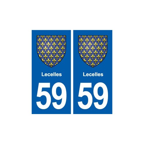 59 Lecelles blason autocollant plaque stickers ville