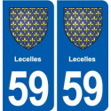 59 Lecelles blason autocollant plaque stickers ville