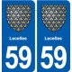 59 Lecelles blason autocollant plaque stickers ville