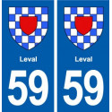 59 Leval blason autocollant plaque stickers ville