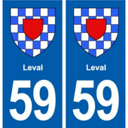 59 Leval blason autocollant plaque stickers ville