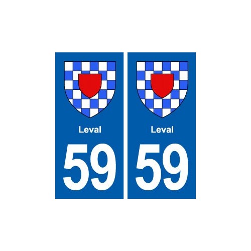 59 Leval blason autocollant plaque stickers ville