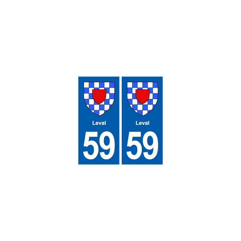 59 Leval blason autocollant plaque stickers ville
