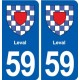 59 Leval blason autocollant plaque stickers ville