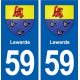 59 Lewarde blason autocollant plaque stickers ville