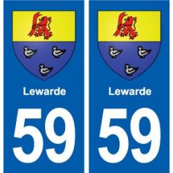 59 Lewarde blason autocollant plaque stickers ville