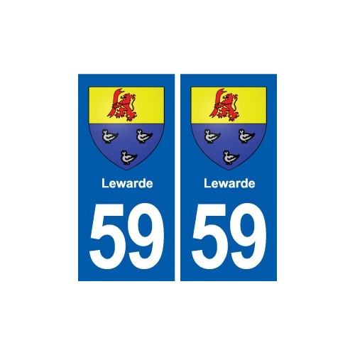 59 Lewarde blason autocollant plaque stickers ville