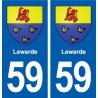 59 Lewarde blason autocollant plaque stickers ville