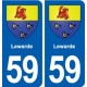 59 Lewarde blason autocollant plaque stickers ville