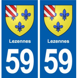 59 Lezennes blason autocollant plaque stickers ville