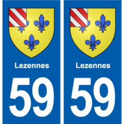 59 Lezennes blason autocollant plaque stickers ville