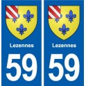 59 Lezennes blason autocollant plaque stickers ville