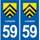 59 Lompret blason autocollant plaque stickers ville
