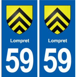 59 Lompret blason autocollant plaque stickers ville