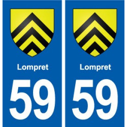 59 Lompret blason autocollant plaque stickers ville