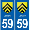 59 Lompret blason autocollant plaque stickers ville