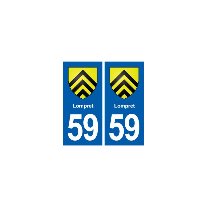59 Lompret blason autocollant plaque stickers ville