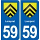 59 Lompret blason autocollant plaque stickers ville