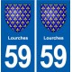 59 Lourches blason autocollant plaque stickers ville