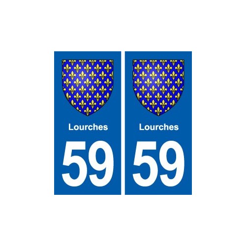 59 Lourches blason autocollant plaque stickers ville