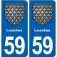 59 Lourches blason autocollant plaque stickers ville