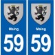 59 Maing blason autocollant plaque stickers ville