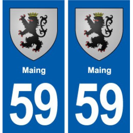 59 Maing blason autocollant plaque stickers ville