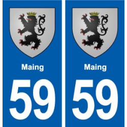 59 Maing blason autocollant plaque stickers ville