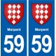 59 Marpent blason autocollant plaque stickers ville