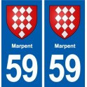 59 Marpent blason autocollant plaque stickers ville