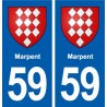 59 Marpent blason autocollant plaque stickers ville