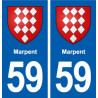 59 Marpent blason autocollant plaque stickers ville