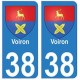 38 isere blason autocollant plaque