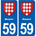 59 Marpent blason autocollant plaque stickers ville