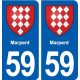 59 Marpent blason autocollant plaque stickers ville