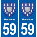 59 Masnières blason autocollant plaque stickers ville