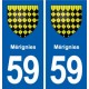 59 Mérignies blason autocollant plaque stickers ville