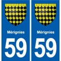 59 Mérignies blason autocollant plaque stickers ville