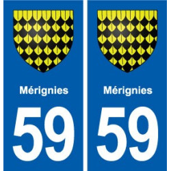 59 Mérignies blason autocollant plaque stickers ville