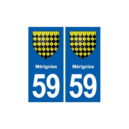 59 Mérignies blason autocollant plaque stickers ville
