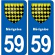 59 Mérignies blason autocollant plaque stickers ville