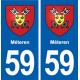 59 Méteren blason autocollant plaque stickers ville