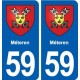 59 Méteren blason autocollant plaque stickers ville