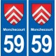 59 Monchecourt blason autocollant plaque stickers ville