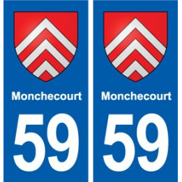 59 Monchecourt blason autocollant plaque stickers ville