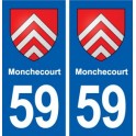 59 Monchecourt blason autocollant plaque stickers ville