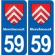 59 Monchecourt blason autocollant plaque stickers ville