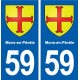 59 Mons-en-Pévèle blason autocollant plaque stickers ville