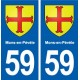 59 Mons-en-Pévèle blason autocollant plaque stickers ville