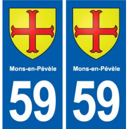 59 Mons-en-Pévèle blason autocollant plaque stickers ville